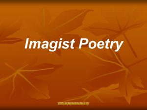 Imagist Poetry www assignmentpoint com Imagist Poetry Name