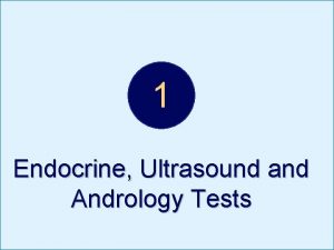 1 Endocrine Ultrasound and Andrology Tests Setup CPT