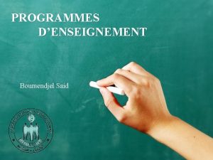 PROGRAMMES DENSEIGNEMENT Boumendjel Said Les notions de rfrentiel