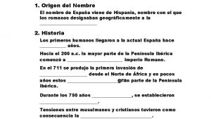 1 Origen del Nombre El nombre de Espaa