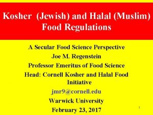 Kosher Jewish and Halal Muslim Food Regulations A