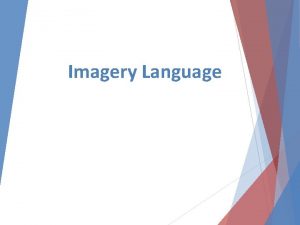 Imagery Language Imagery Language v Imagery is language