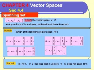 CHAPTER 4 Vector Spaces Sec 4 4 Spanning