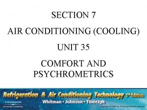 SECTION 7 AIR CONDITIONING COOLING UNIT 35 COMFORT