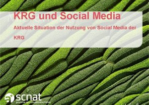 KRG und Social Media Aktuelle Situation der Nutzung