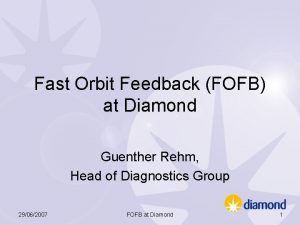 Fast Orbit Feedback FOFB at Diamond Guenther Rehm