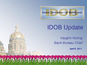 IDOB Update Vaughn Noring Bank Bureau Chief April