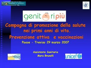 Campagna di promozione della salute nei primi anni