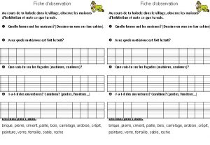 Fiche dobservation Au cours de ta balade dans