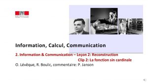 Information Calcul Communication 2 Information Communication Leon 2