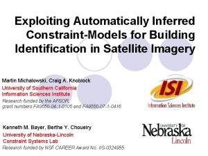 Exploiting Automatically Inferred ConstraintModels for Building Identification in