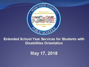 Extended School Year Services for Students with Disabilities