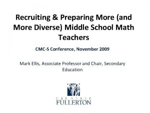 Recruiting Preparing More and More Diverse Middle School