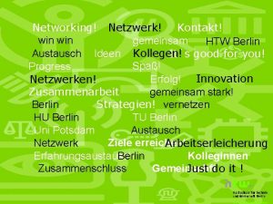 Networking Netzwerk Kontakt win gemeinsam HTW Berlin Austausch