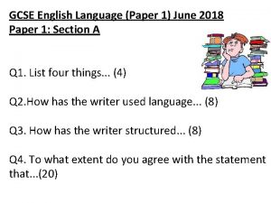 GCSE English Language Paper 1 June 2018 Paper