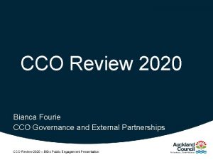 CCO Review 2020 Bianca Fourie CCO Governance and