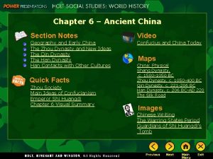 Chapter 6 Ancient China Section Notes Video Geography