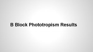 B Block Phototropism Results Data Jenn Annie Felicia