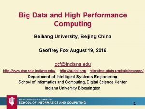 Big Data and High Performance Computing Beihang University