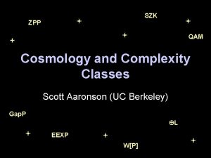 SZK ZPP QAM Cosmology and Complexity Classes Scott