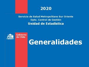 2020 Servicio de Salud Metropolitano Sur Oriente Dpto