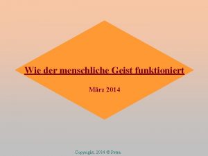 Wie der menschliche Geist funktioniert Mrz 2014 Copyright