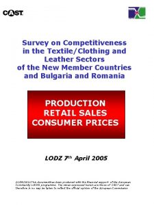 Survey on Competitiveness in the TextileClothing and Leather