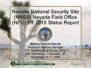 Nevada National Security Site NNSS Nevada Field Office