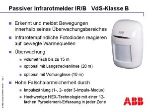 ABB STOTZKONTAKT Gmb H Folie 1 Passiver Infrarotmelder