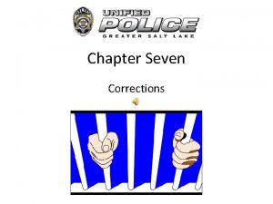 Chapter Seven Corrections Goals of Corrections Retribution Deterrence