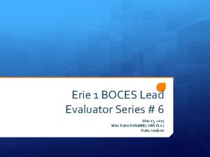 Erie 1 BOCES Lead Evaluator Series 6 May