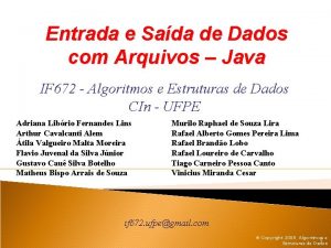 Entrada e Sada de Dados com Arquivos Java