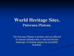 World Heritage Sites Putorana Plateau The Putorana Plateau
