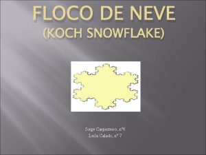 FLOCO DE NEVE KOCH SNOWFLAKE Jorge Carpinteiro n