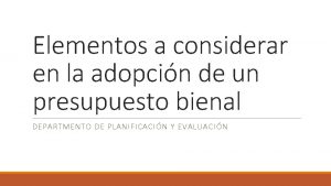 Elementos a considerar en la adopcin de un