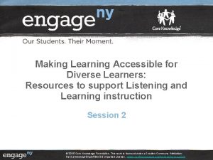Making Learning Accessible for Diverse Learners Resources to