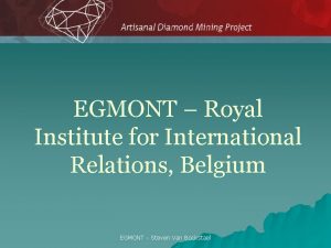 EGMONT Royal Institute for International Relations Belgium EGMONT