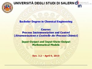 UNIVERSIT DEGLI STUDI DI SALERNO Bachelor Degree in