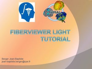 FIBERVIEWER LIGHT TUTORIAL Berger JeanBaptiste jeanbaptiste bergercpe fr