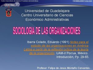 Universidad de Guadalajara Centro Universitario de Ciencias Econmico