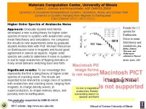 Materials Computation Center University of Illinois Duane D