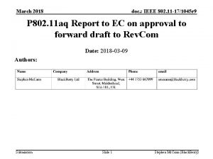 March 2018 doc IEEE 802 11 171045 r