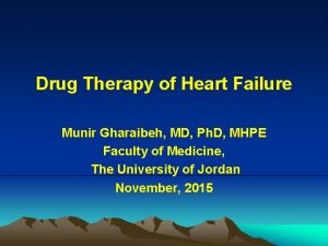 Drug Therapy of Heart Failure Munir Gharaibeh MD