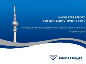 3 rd QUARTER REPORT FOR YEAR ENDING MARCH