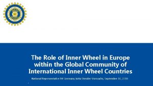 The Role of Inner Wheel in Europe within