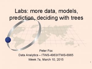 Labs more data models prediction deciding with trees