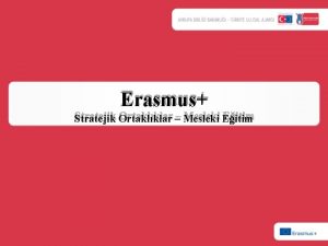 Erasmus Stratejik Ortaklklar Mesleki Eitim erik AE 2