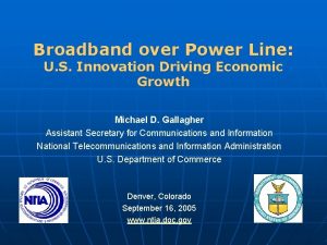 Broadband over Power Line U S Innovation Driving