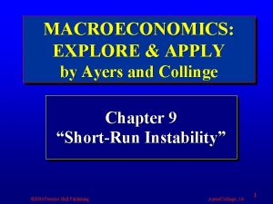 MACROECONOMICS EXPLORE APPLY by Ayers and Collinge Chapter