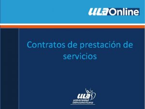 Contratos de prestacin de servicios Contrato de prestacin